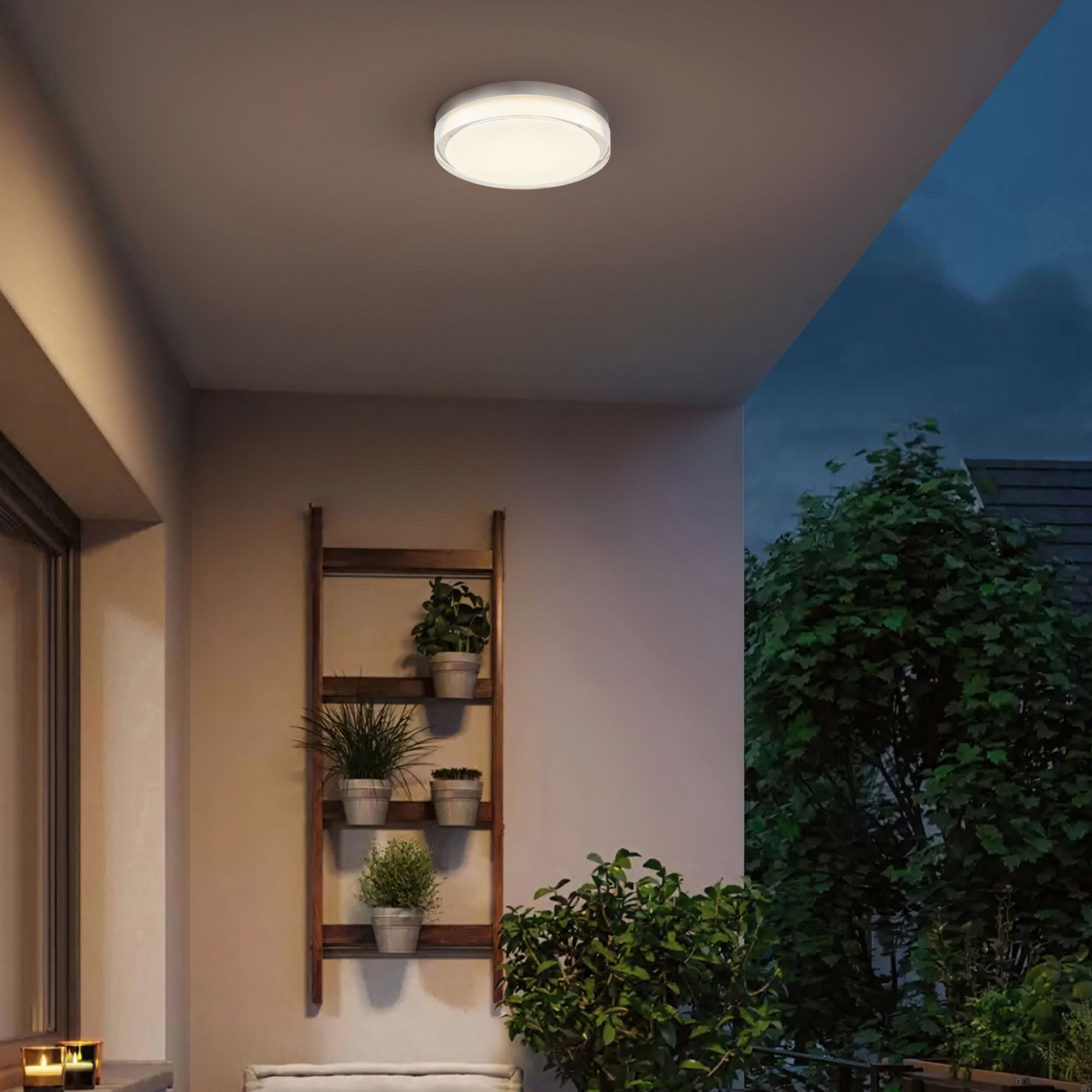 Sunspot LED 12 inch Brushed Stainless Steel Outdoor Flush Mount